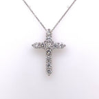 14k White Gold 2.50 CT Diamond Cross Pendant, 7.7g