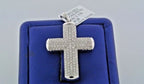 14k White Gold 1.50 CT Diamond Cross Pendant, 9.9gm