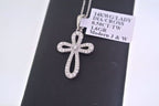 14k White Gold 0.50CT Diamond Ladies Cross Necklace, 16", 1.6gm S102276