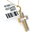 14k Yellow Gold 0.25 CT Diamond Cross Pendant, 2.2gm, S14368