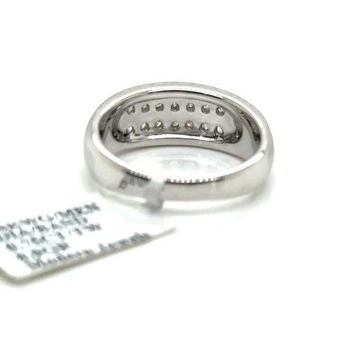 14k White Gold 0.75CT Diamond Men's Wedding Band, 8.9g, Size 10