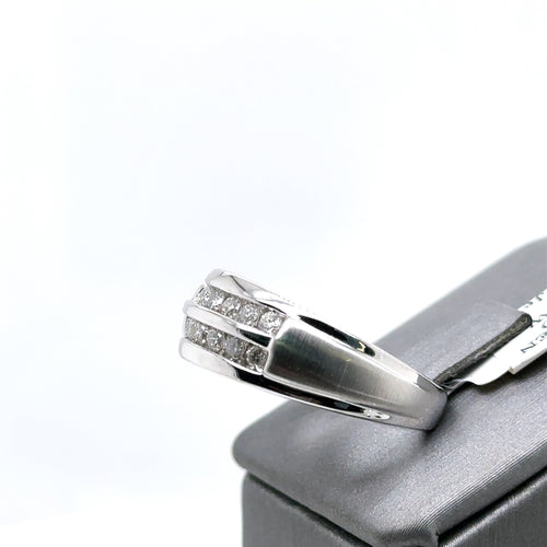 14k White Gold 0.75CT Diamond Men's Wedding Band, 8.9g, Size 10