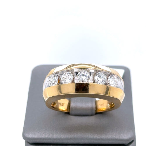 14k Yellow Gold 1.75 CT Diamond Men's Wedding Band, 11.8 g S