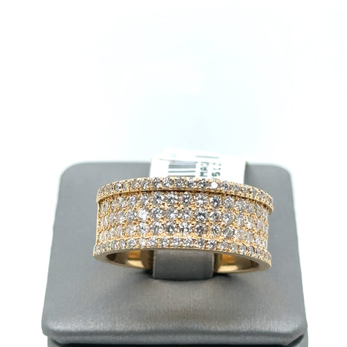 14k Yellow Gold 2.50CT Diamond Men's Wedding Band, 12.4g, Size 10.5