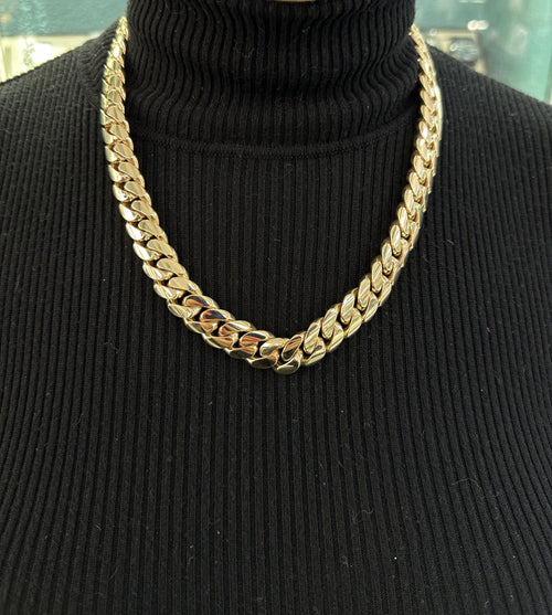 14k Yellow Gold Miami Cuban Link Chain necklace, 22", 327g, 13mm, S107399