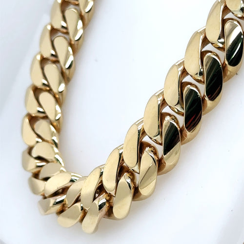14k Yellow Gold Miami Cuban Link Chain necklace, 22", 327g, 13mm, S107399