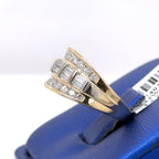14k Yellow Gold 1.00CT Ladies Baguette Diamond Ring, 6.1gm, Size 5.75,