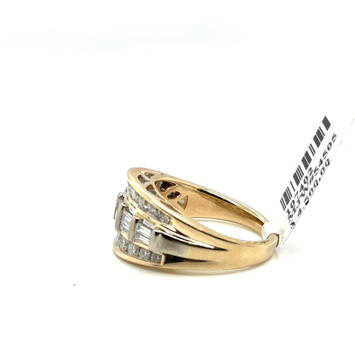 14k Yellow Gold 1.00CT Ladies Baguette Diamond Ring, 6.1gm, Size 5.75,