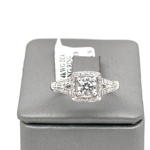 14K White Gold 1.25 CT Diamond Engagement ring, Size 7, 4.9g