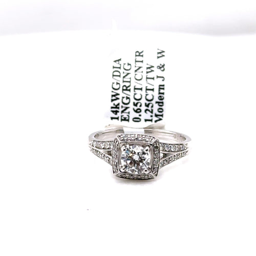 14K White Gold 1.25 CT Diamond Engagement ring, Size 7, 4.9g