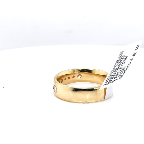 14k Yellow Gold Channel Setting 1.50 CT Diamond Band, 7.3g, Size 8.75
