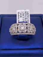 14k White Gold 1.50 CT Diamond Ladies Ring, 7g, Size 7.25