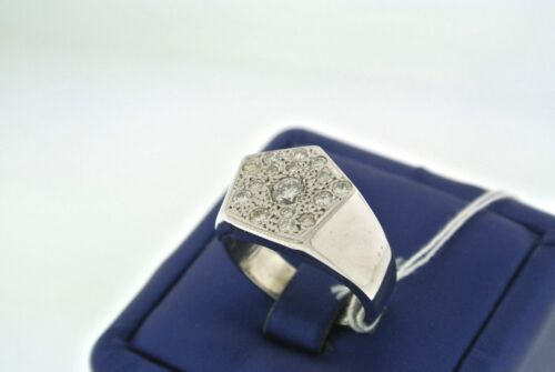 14k White Gold 1.00CT Diamond Pave Settings Men's Ring, 12.9gm, size 9.25,S13533