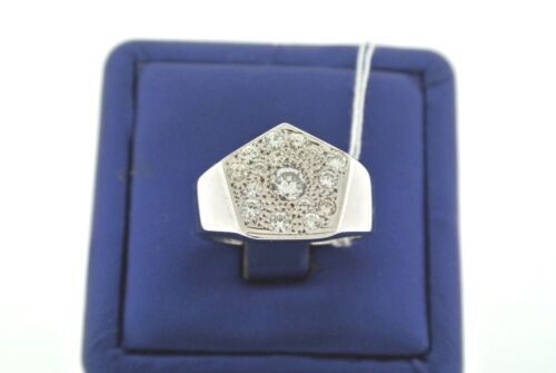 14k White Gold 1.00CT Diamond Pave Settings Men's Ring, 12.9gm, size 9.25,S13533