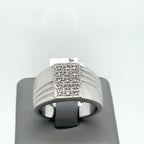 10k White Gold 0.60CT Diamond Men's Wedding Band, 13g, Size 9.75