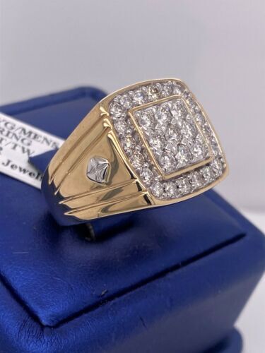10k Yellow Gold 1.75 CT Diamond Men's Ring, 11.5g, Size 10