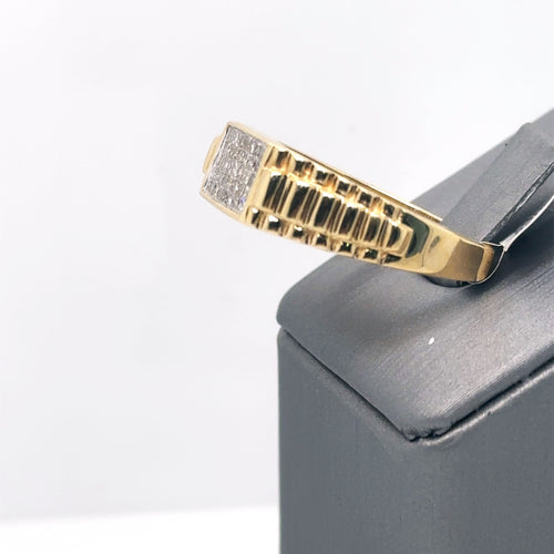 14k Yellow Gold 1.00 CT Diamond Men's Wedding Band, 8.2g, Size 11