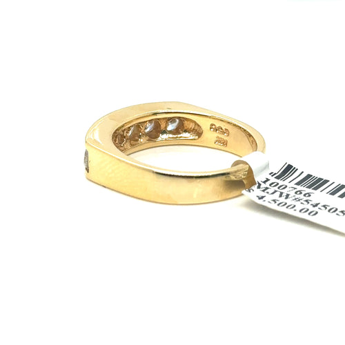 14k Yellow Gold 1.00 CT Diamond Men's Wedding Band, 7.7g, Size 9