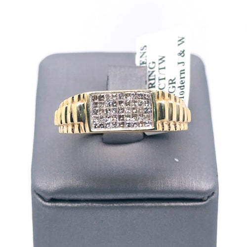 14k Yellow Gold 1.00 CT Diamond Men's Wedding Band, 8.2g, Size 11