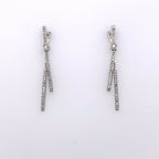 10k White Gold 0.35 CT Diamond Ladies Drop Earrings, 2.7g