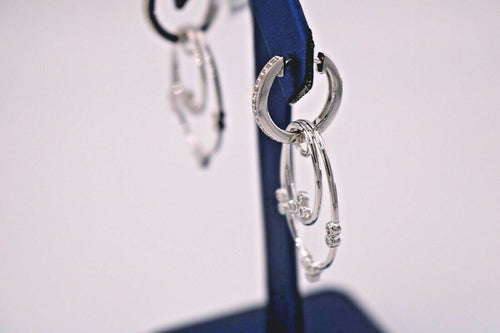 10K White Gold 0.50 CT Diamond Ladies Earrings, 5.8gm