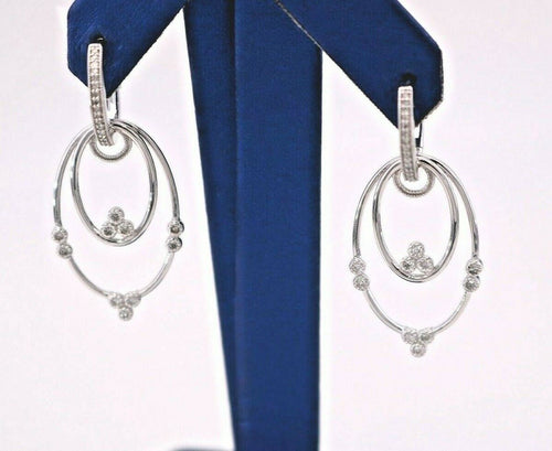 10K White Gold 0.50 CT Diamond Ladies Earrings, 5.8gm