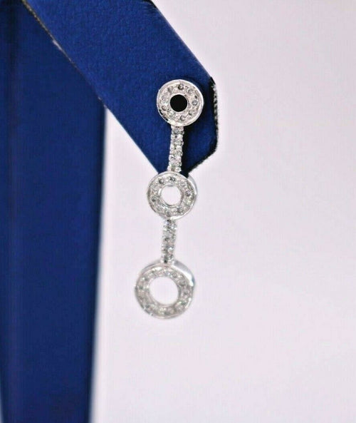 14k White Gold 1.00 CT Diamond Ladies Drop Earrings, 3.3gm