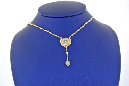 14k Two Tone Gold 0.50 CT Diamond Ladies Necklace, 9.2gm, 18"