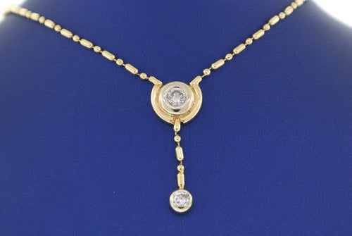 14k Two Tone Gold 0.50 CT Diamond Ladies Necklace, 9.2gm, 18"