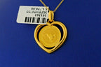 18k Yellow Gold Australian Nugget Heart Pendant, 1/20oz, 5.3gm