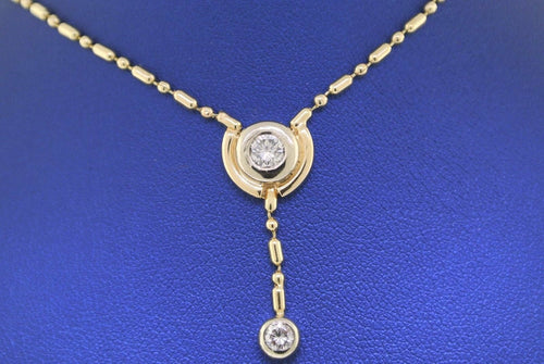 14k Two Tone Gold 0.50 CT Diamond Ladies Necklace, 9.2gm, 18"
