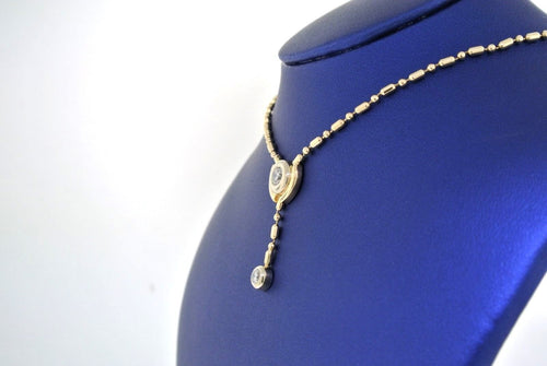 14k Two Tone Gold 0.50 CT Diamond Ladies Necklace, 9.2gm, 18"