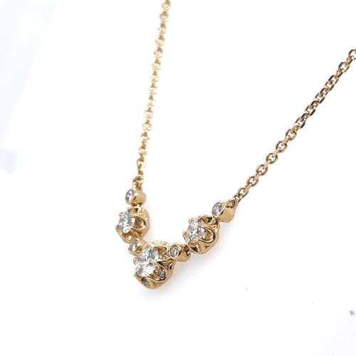 14k Yellow Gold 1.00 CT Ladies Diamond Necklace, 18", 4.8gm