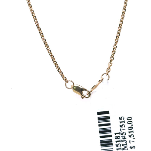14k Yellow Gold 1.00 CT Ladies Diamond Necklace, 18", 4.8gm