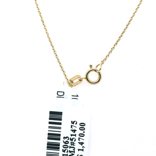14k Yellow Gold 1.25 CT Diamond Love Knot Pendant Necklace, 3.3g,