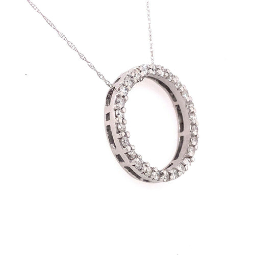 14k White Gold 1.50 CT Diamond Circle of Life Pendant, 6.9g, S106481