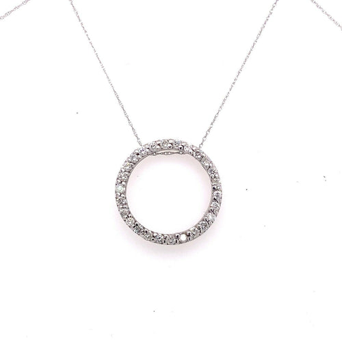 14k White Gold 1.50 CT Diamond Circle of Life Pendant, 6.9g, S106481
