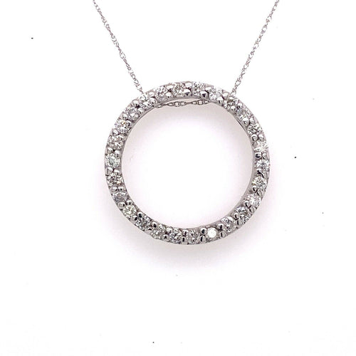 14k White Gold 1.50 CT Diamond Circle of Life Pendant, 6.9g, S106481
