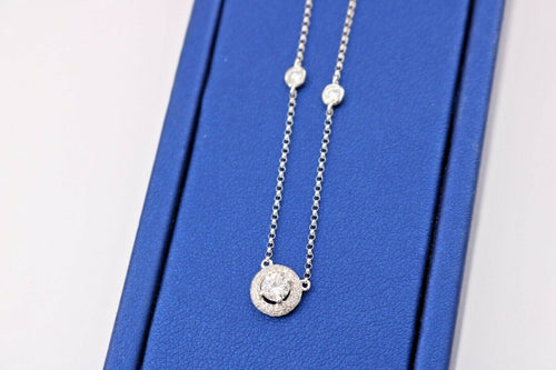14k White Gold 1.00 CT Diamond Ladies Necklace, 2.6gm