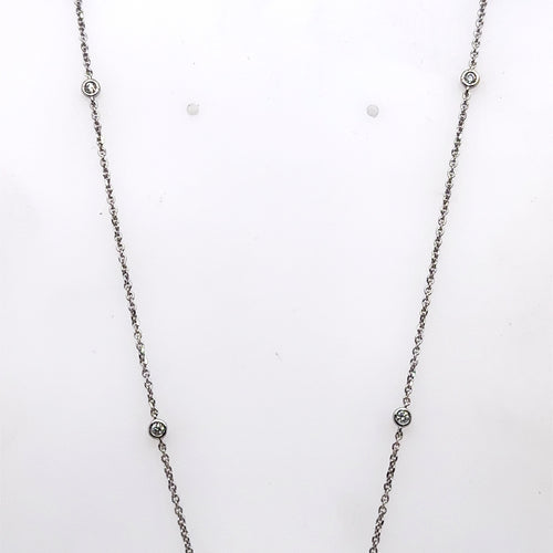 14k White Gold 0.95 Ct Diamond Pendant Necklace, 3.0gm, S15173