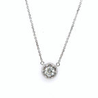 14k White Gold 0.95 Ct Diamond Pendant Necklace, 3.0gm