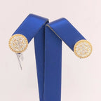 14K Yellow Gold 1.25 CT Diamond Stud Screw Back Earrings, 4.8gm,