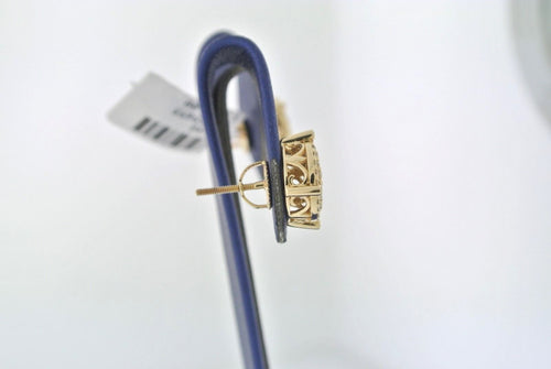 14k Yellow Gold 1.50 CT Diamond Cluster Stud Earrings W/ Screw Back