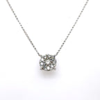 14k White Gold 1.00 CT Diamond Pendant Necklace, 3.3gm, 18"