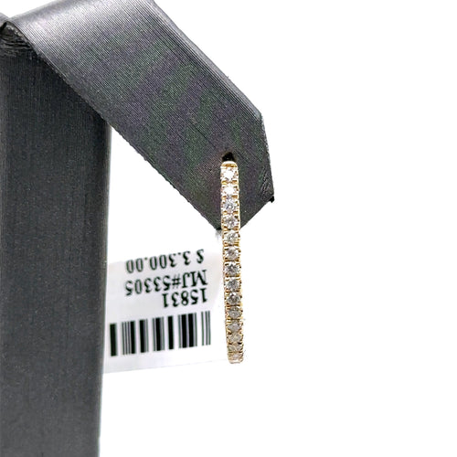 14k Yellow Gold 0.60 CT Diamond Ladies Oval Hoop Earrings, 2.6gm