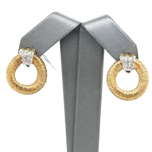 Ladies Diamond Earrings 14k Yellow Gold - 7.2gm 0.50 C.T.W