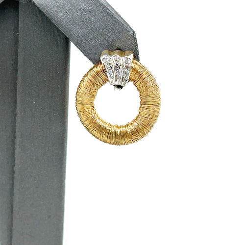 Ladies Diamond Earrings 14k Yellow Gold - 7.2gm 0.50 C.T.W