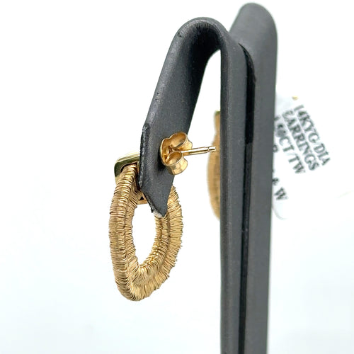 Ladies Diamond Earrings 14k Yellow Gold - 7.2gm 0.50 C.T.W
