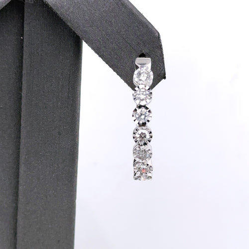 10K White Gold 1.10 CT Diamond Hoop Earrings, 4.9gm, S15164