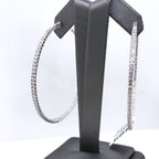 14k White Gold 5.00CT Diamond Inside Out Hoop Earrings, 20.2gm, S107448
